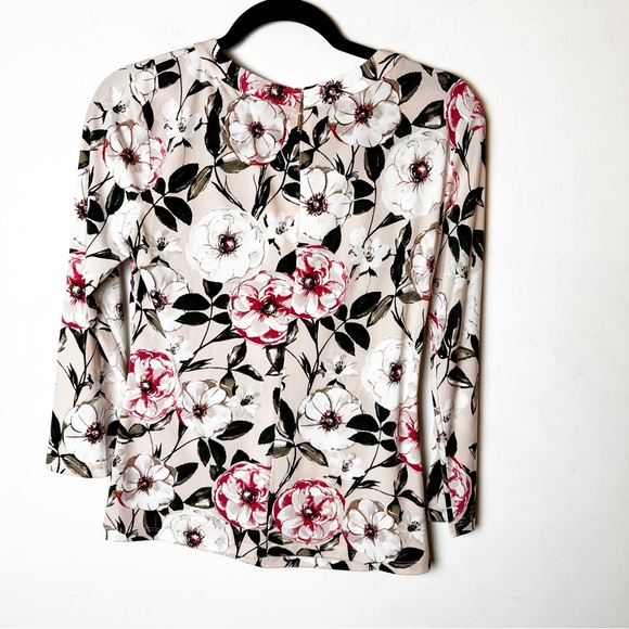 NWT SZ XS Karl Lagerfeld Bloom Floral Long Sleeve Shirt Stretch - Picture 7 of 7